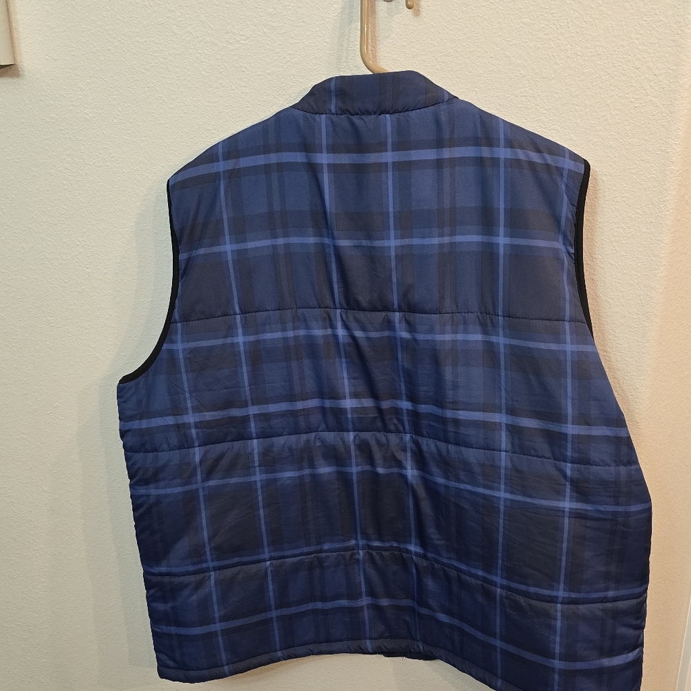 Chaps Blue Plaid Quilted Puffer Vest Jacket Mens Plus Size XXL - Picture 3 of 13